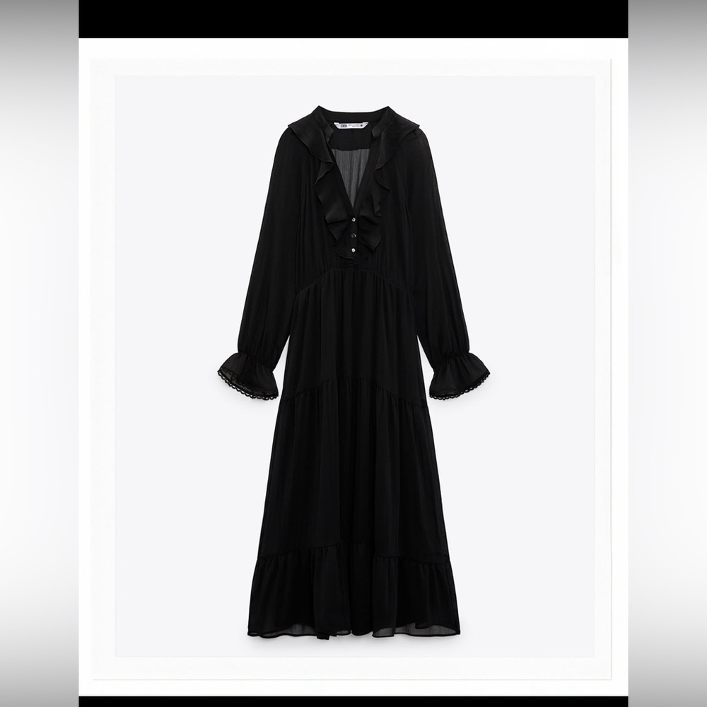 Black maxi chiffon dress NWT